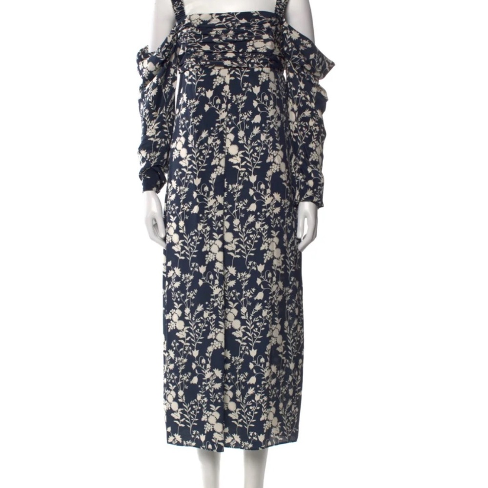 La Ligne Floral Navy and White Dress